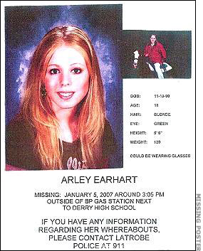 Arley Earhart missing poster