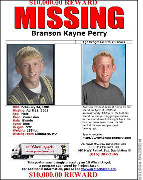 Branson Perry Missing poster